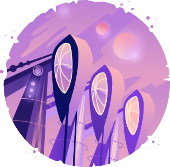 futuristic city icon