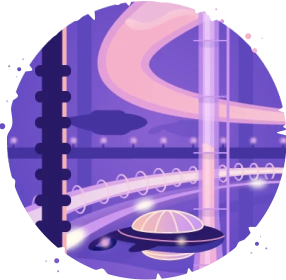 futuristic city icon